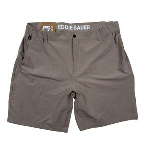 Eddie Bauer Men's XL‎ Flex Waist Tech Shorts Khaki Hiking Stretch EB007993